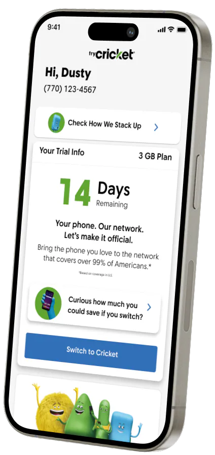 iPhone screen displaying app dashboard